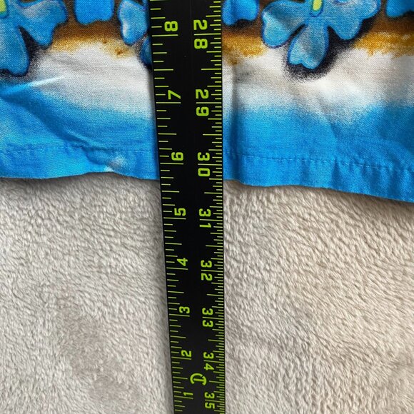 Pineapple Connection Men's Hawaiian Shirt XL Blue with Palm Tree Print Casual - Picture 6 of 7